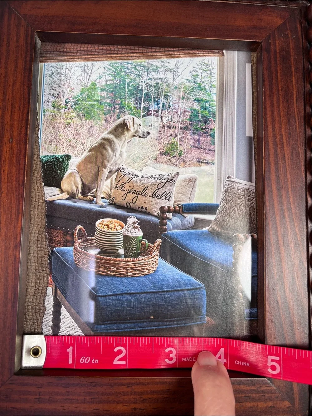 Wood Bead Photo Frame in Dark Brown